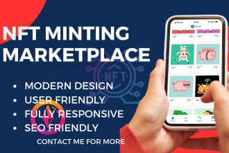 create nft minting, nft marketplace, smart contract crypto website