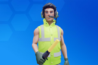 create stylized 3d character model for games and toys
