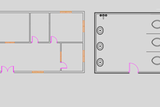 draw a 2d floor plan, house plan in autocad 2021