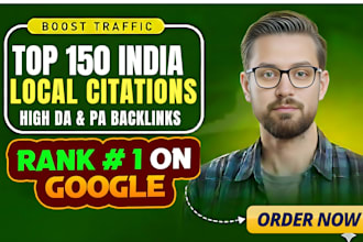 build 150 india local citations and directory submission