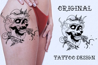 draw or illustrate unique tattoo designs