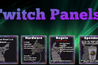 create twitch overlays,screen packs and panel