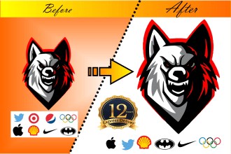 recreate, vector trace, image and logo in HD using ai