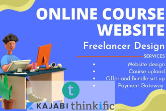 kajabi online course, kajabi website, kajabi landing page, thinkific, teachable