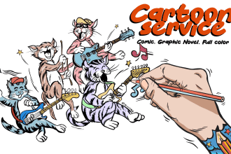 make an illustration for the book cover, brand, records, etc