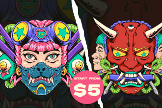 draw anime or japanese art digital illustration for t shirt