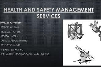 write report, articles, blogs on environment, health and safety