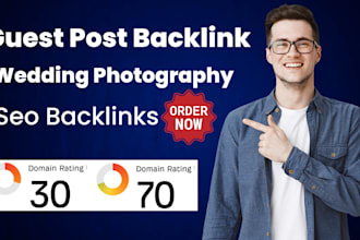 offer SEO link building service via wedding photography guest post backlinks