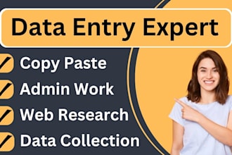 do data entry, copy paste, web research, scrape, typing work, excel data entry
