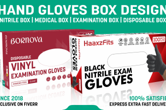 design hand gloves box and face mask box