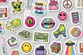 design 5, 10, 20 or more high quality stickers for you