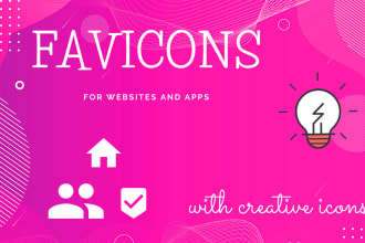 design creative favicons for your business websites or apps