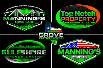 make unique agriculture landscape and lawn care logo