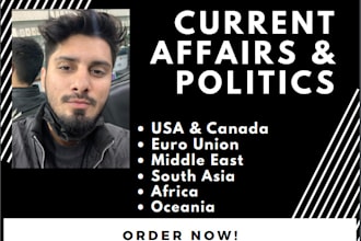 write article on politics and current affairs