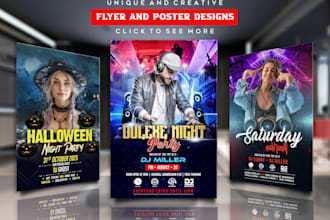 design a party flyer, event posters and custom motion flyer
