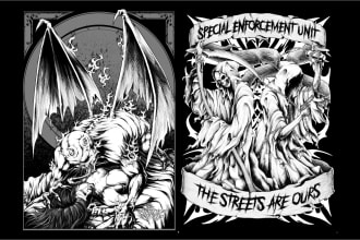 draw dark art, horror or skull artworks illustration