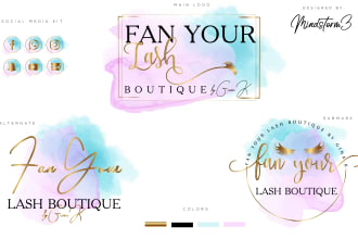 design feminine beauty salon eyelash or hair makeup,and cosmetic logo design