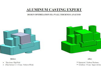 analyze aluminum casting for dfm, wall thickness and fea