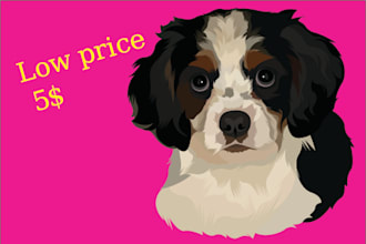 draw cute cat dog or any animals pet