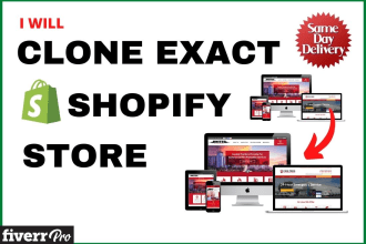 clone exact shopify store or website