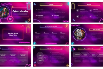 make an neon ppt template