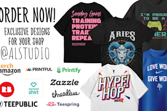 do t shirt designs pod etsy, printify, shopify, amazon