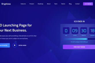 build cryptocurrency ico listing or token presale website
