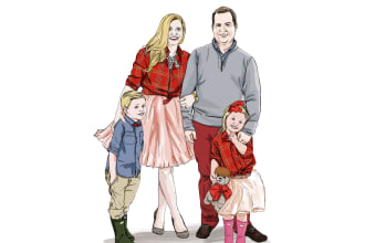 draw colorful digital portraits of your family