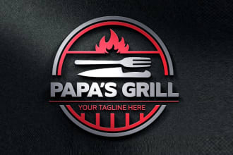 make burger coffee food bbq restaurant logo