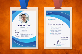design professional id card, student identity, badge or lanyard within 6 hours