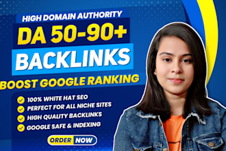 create mixed backlinks da 50 to 100 for monthly off page SEO service