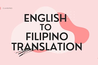 translate filipino to english, and vice versa