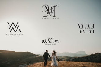 design wedding photography logo signature wedding monogram or initials
