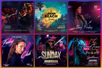 design dj hip hop, night club, instagram flyer and post