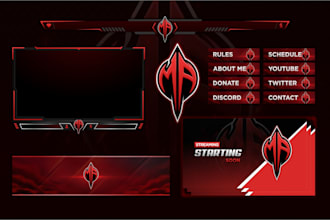 design twitch facebook youtube overlay for your stream