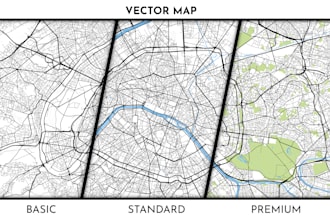 design vector map of any location