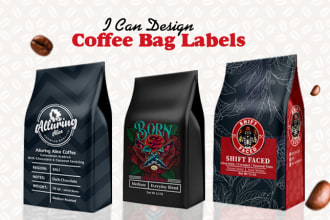 coffee bag ,  coffee label, pouch design, coffee stickers , coffee packaging