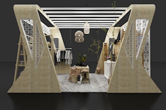 design 3d trade booth, exhibition stand, stall, both, kiosk