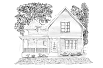 sketch architecture portrait house, building and environment
