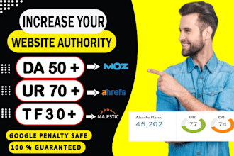 increase ahref domain rating DR ahrefs url ur majestic tf with SEO backlinks