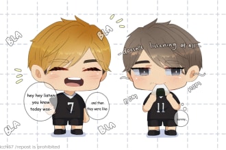 draw cute chibi fanart or original character