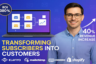 setup klaviyo, mailchimp, woocommerce, shopify email marketing