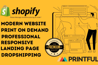 build shopify website, print on demand and automated dropshipping store