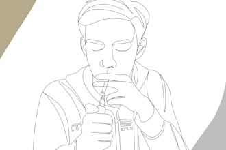 draw a minimalist line art illustration
