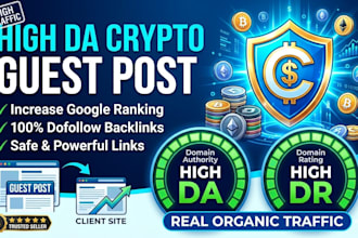 crypto guest post on da 90 real traffic pure niche site dofollow backlinks