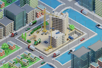 create a 3d isometric illustration