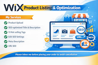 do wix product listing with seo