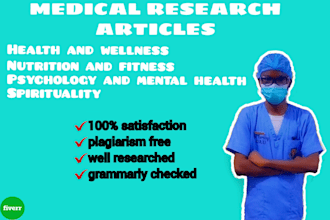 write excellent medical, health, fitness and psychology articles