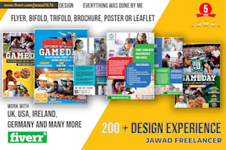 create beautiful a3 a4 a5 a6 flyers and posters design