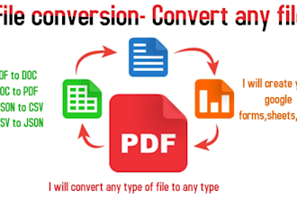 convertiré y daré formato a sus documentos PDF, excel, CSV